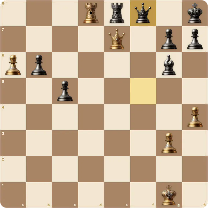 Mate in 2 puzzle: White to move, after Black’s Qf8.